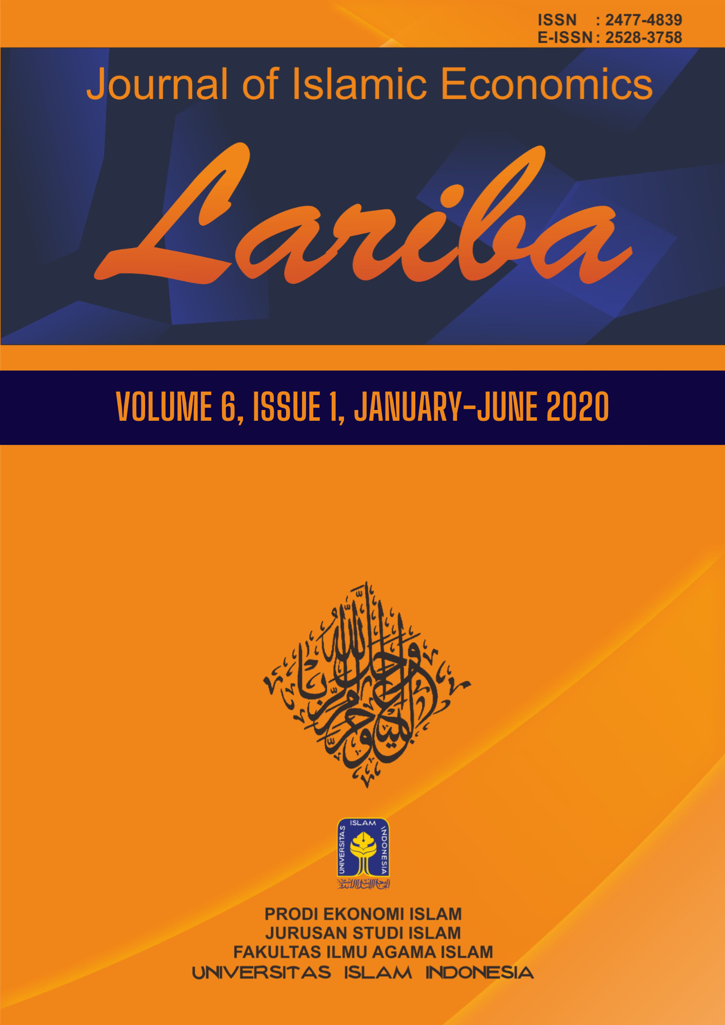 Cover JIELariba Volume 6, Issue 1, January-June 2020