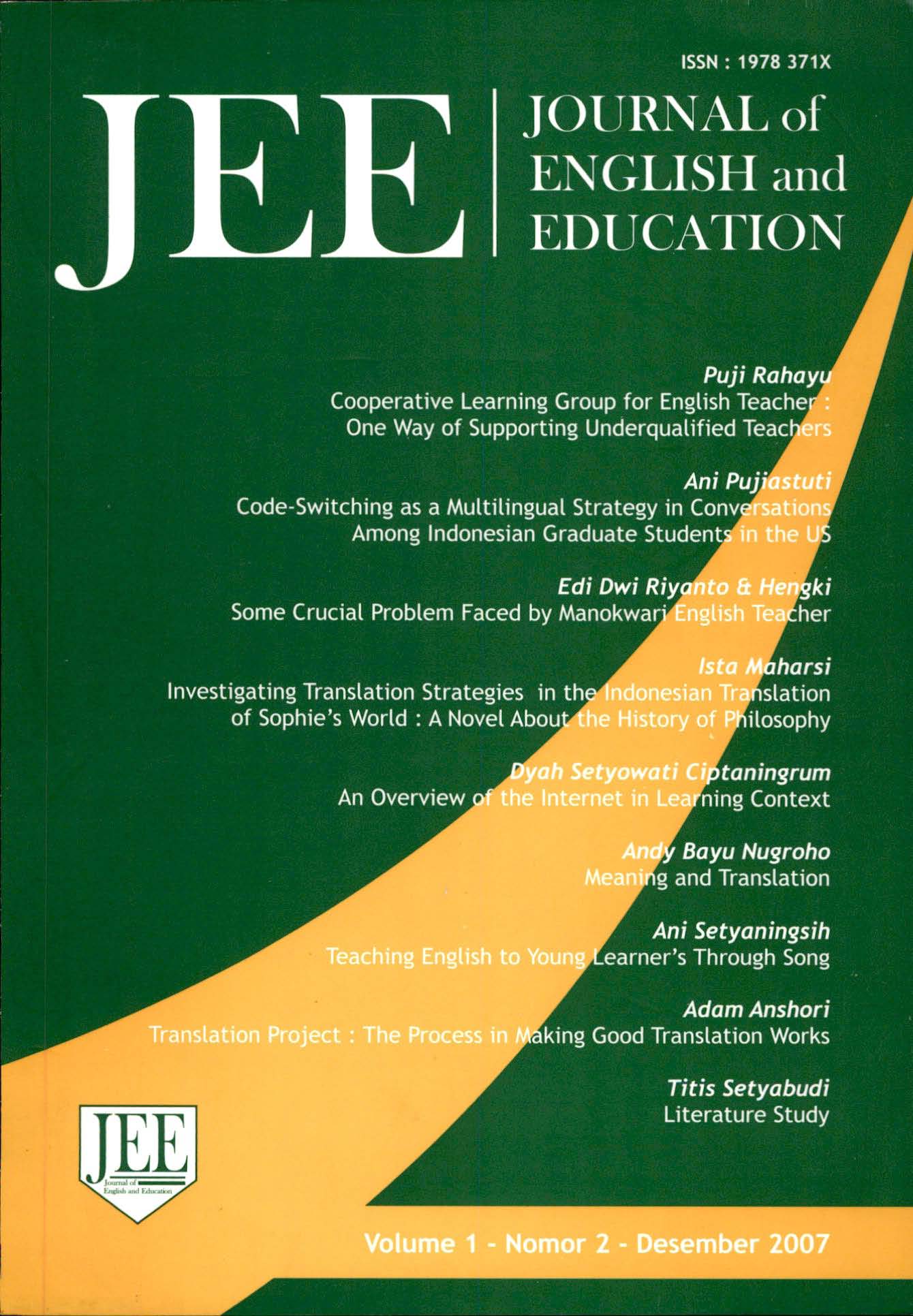 Meaning And Translation Journal Of English And Education JEE 