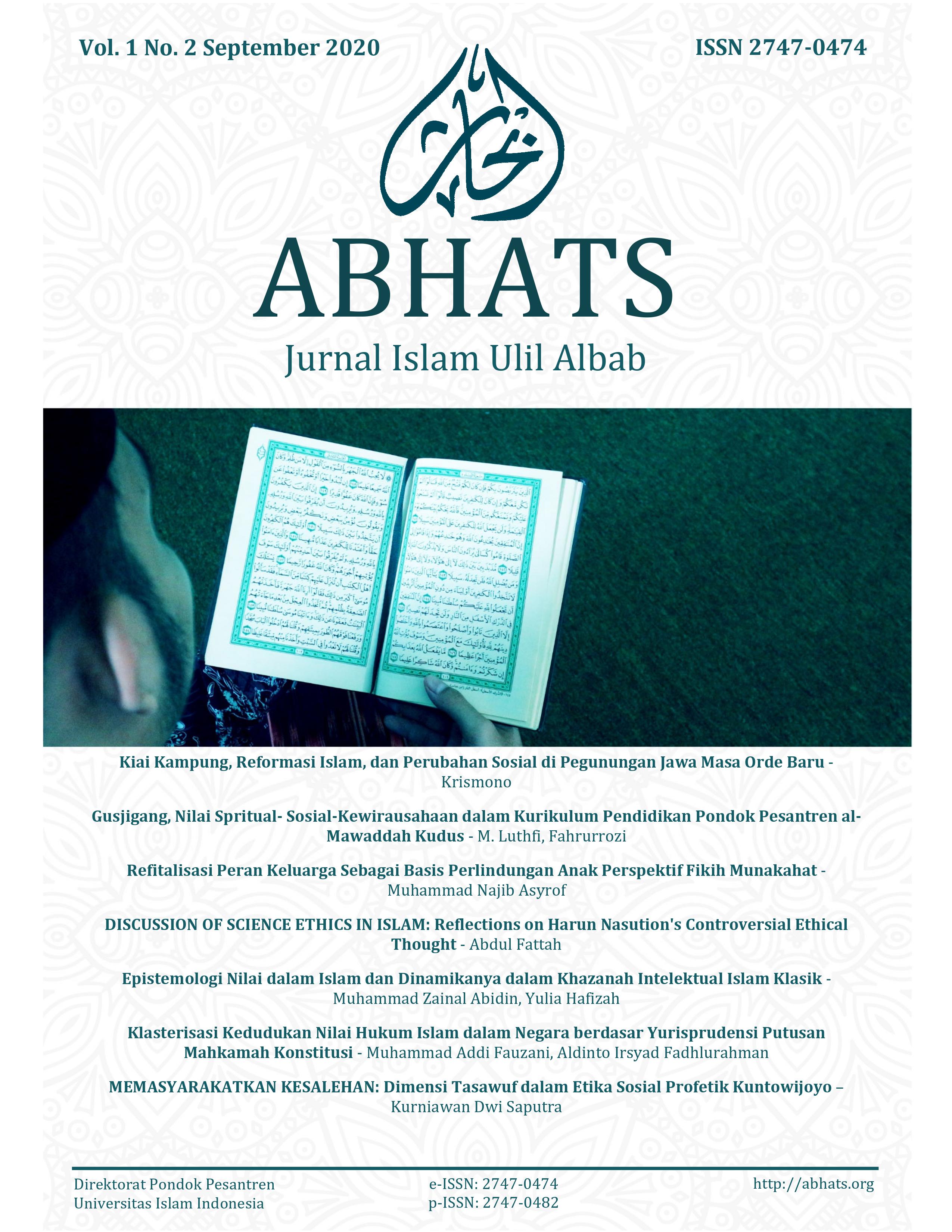 Cover Abhats Jurnal Islam Ulil Albab Vol 1 Issue 2 September 2020